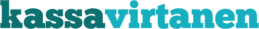 Kassavirtanen-logo turkoosilla tekstillä valkoisella taustalla